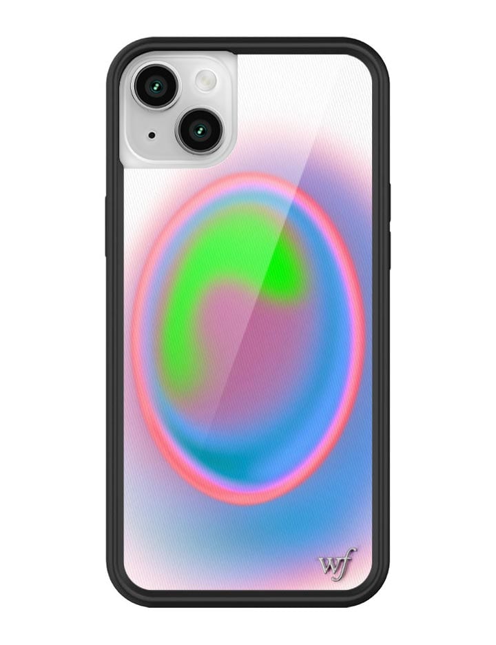 Aura iPhone Case with Electric Green Pink and Blue Gradient