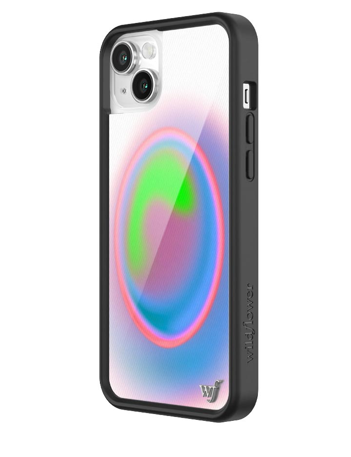 Aura iPhone Case with Electric Green Pink and Blue Gradient