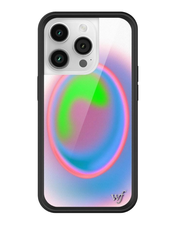 Aura iPhone Case with Electric Green Pink and Blue Gradient