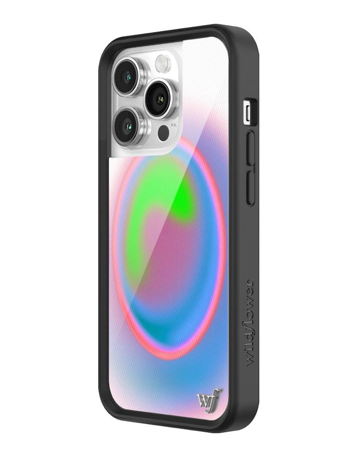 Aura iPhone Case with Electric Green Pink and Blue Gradient