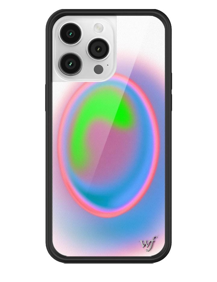 Aura iPhone Case with Electric Green Pink and Blue Gradient