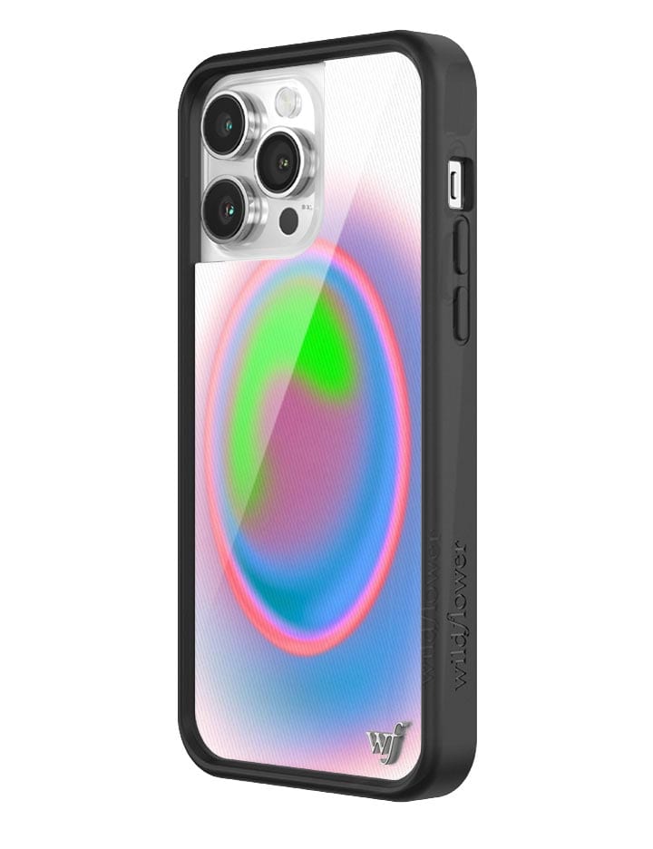 Aura iPhone Case with Electric Green Pink and Blue Gradient
