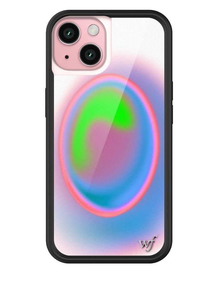 Aura iPhone Case with Electric Green Pink and Blue Gradient
