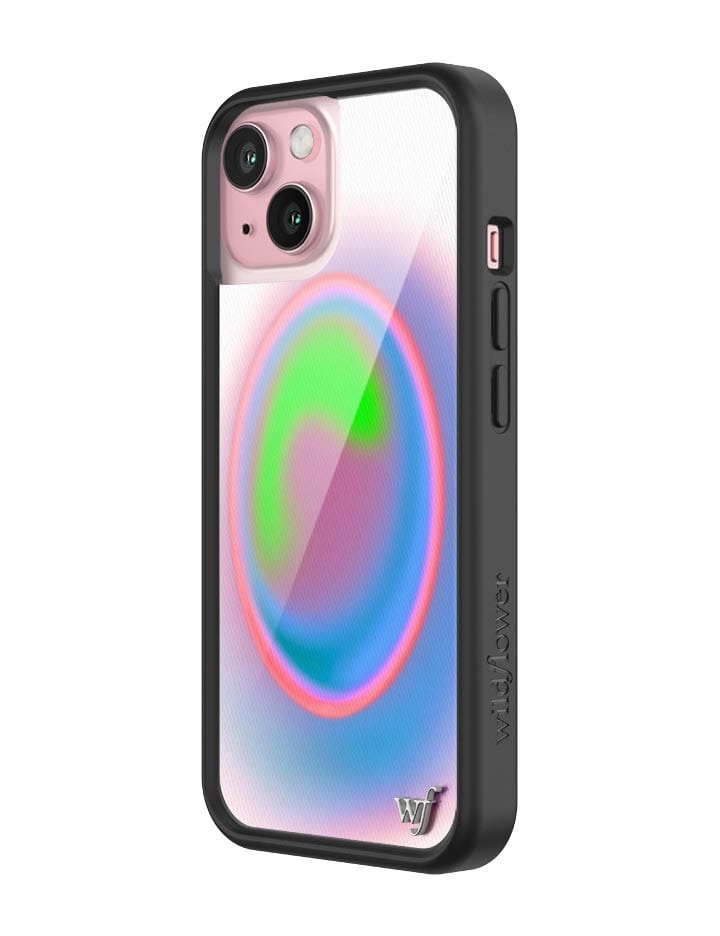 Aura iPhone Case with Electric Green Pink and Blue Gradient