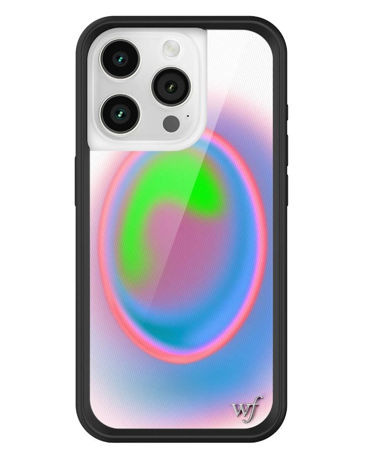 Aura iPhone Case with Electric Green Pink and Blue Gradient