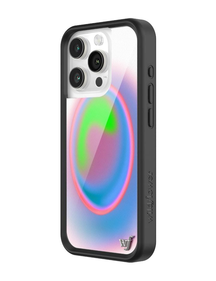 Aura iPhone Case with Electric Green Pink and Blue Gradient
