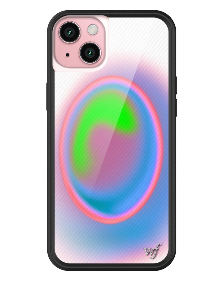 Aura iPhone Case with Electric Green Pink and Blue Gradient