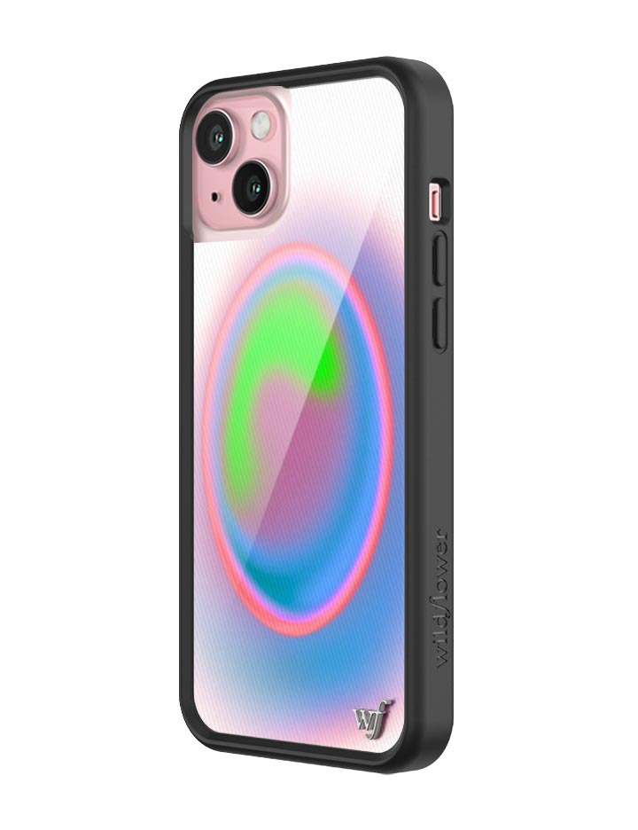 Aura iPhone Case with Electric Green Pink and Blue Gradient