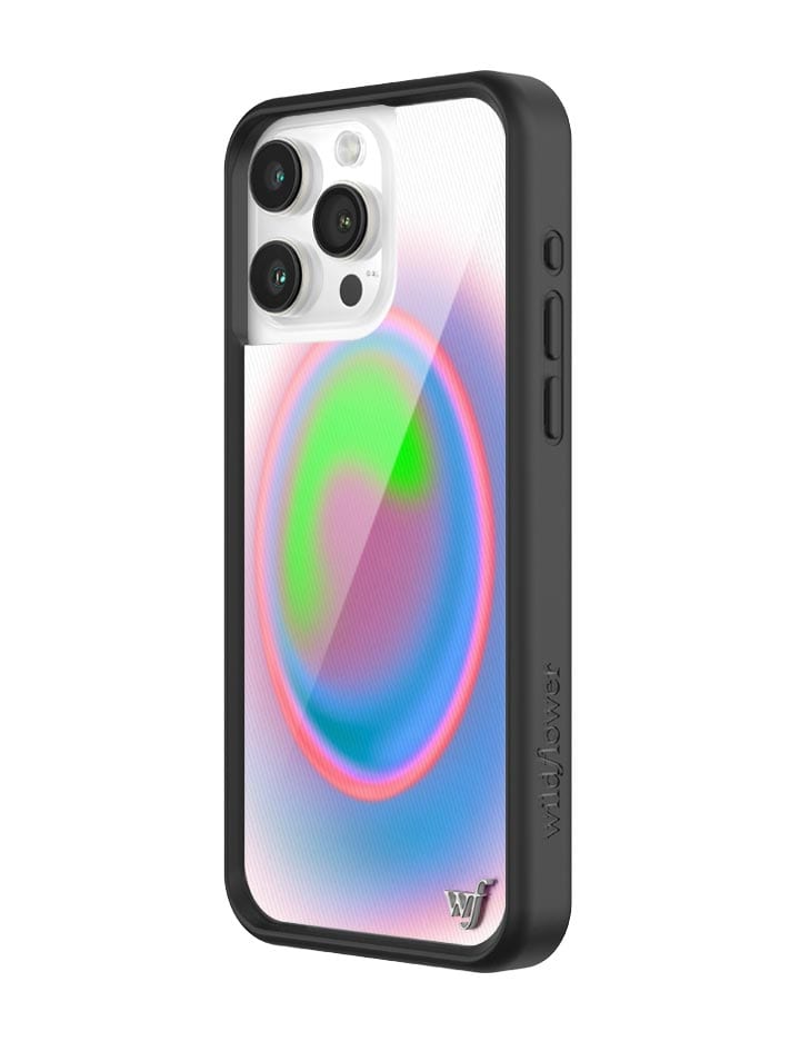Aura iPhone Case with Electric Green Pink and Blue Gradient