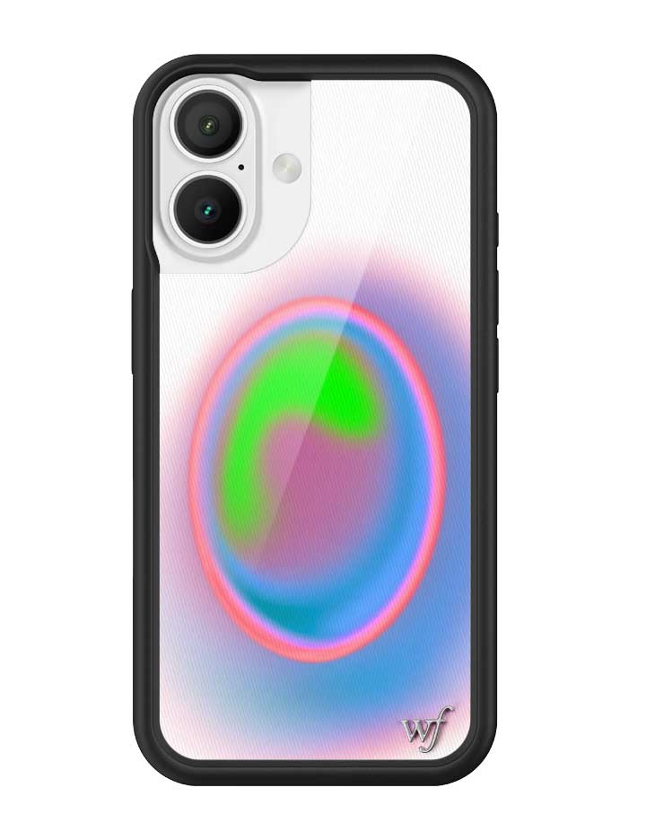 Aura iPhone Case with Electric Green Pink and Blue Gradient
