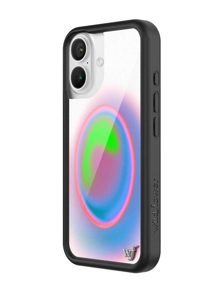 Aura iPhone Case with Electric Green Pink and Blue Gradient
