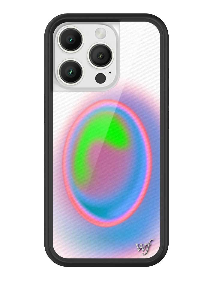 Aura iPhone Case with Electric Green Pink and Blue Gradient
