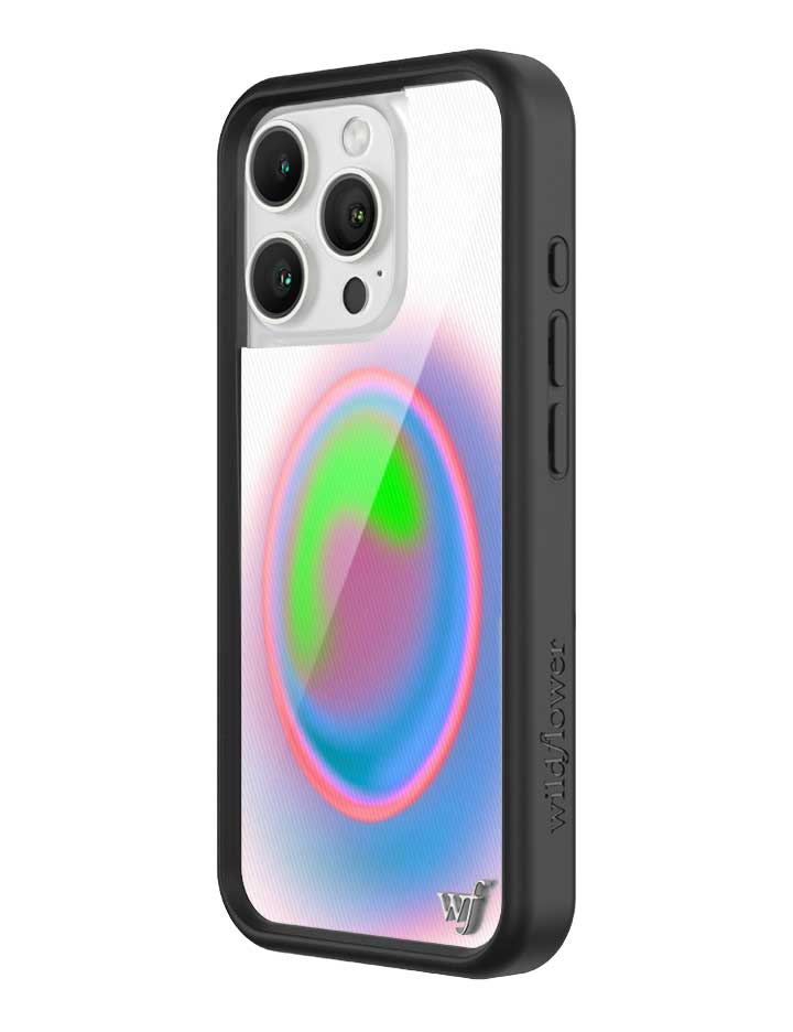 Aura iPhone Case with Electric Green Pink and Blue Gradient