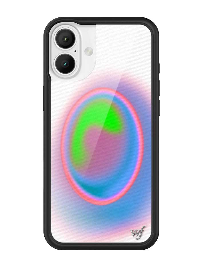 Aura iPhone Case with Electric Green Pink and Blue Gradient
