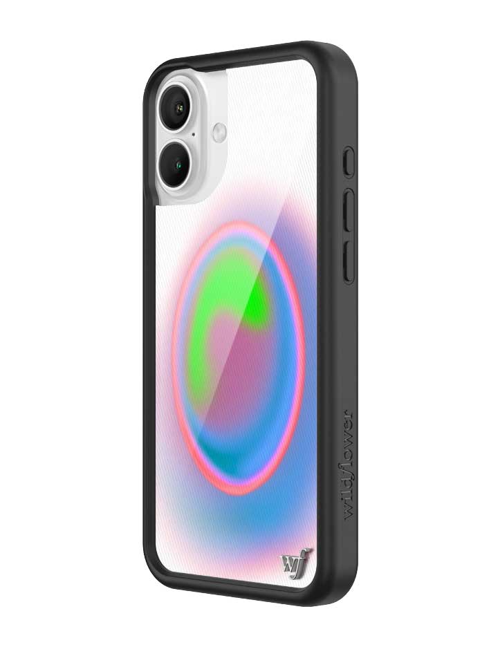 Aura iPhone Case with Electric Green Pink and Blue Gradient