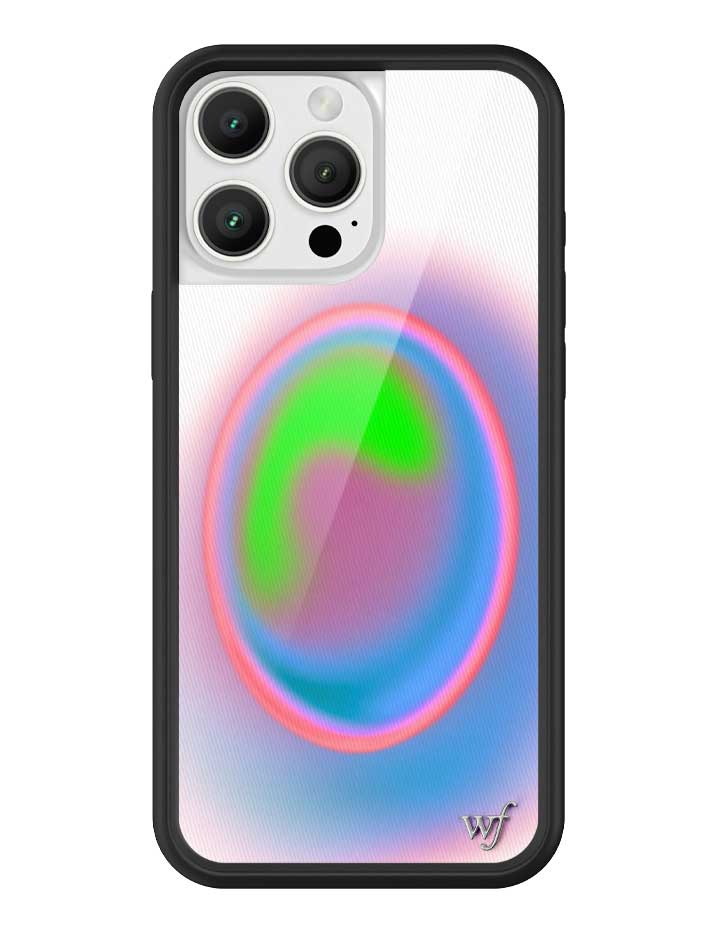 Aura iPhone Case with Electric Green Pink and Blue Gradient