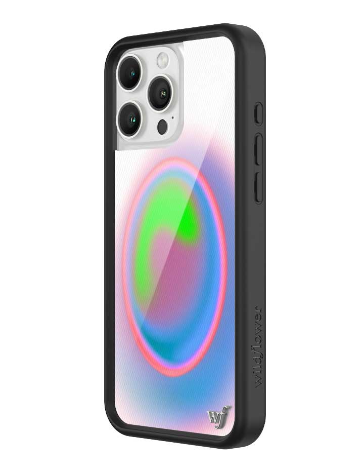 Aura iPhone Case with Electric Green Pink and Blue Gradient
