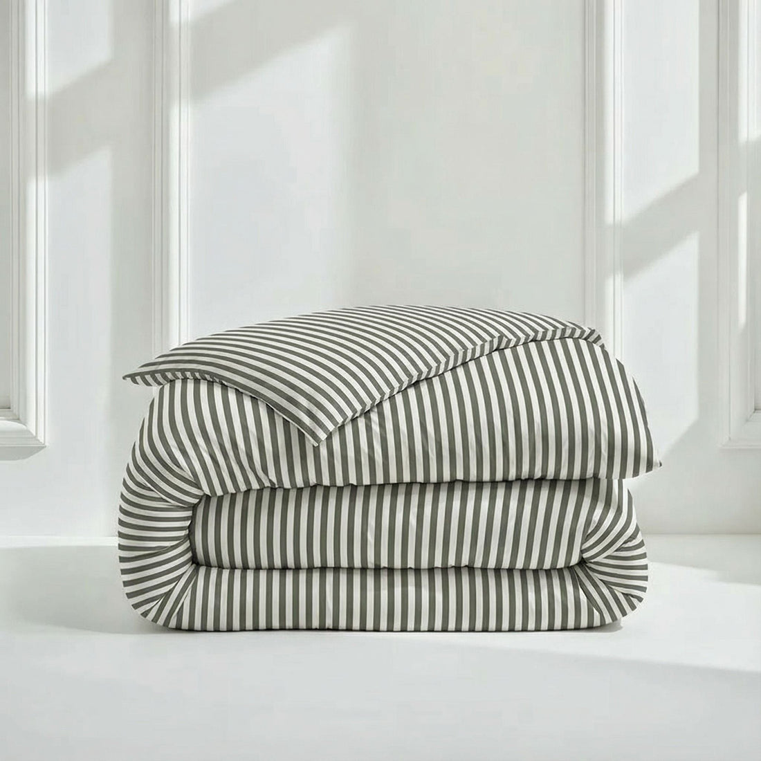 Australian Cotton Sateen Duvet Cover in Stripe and Solid - Image 4