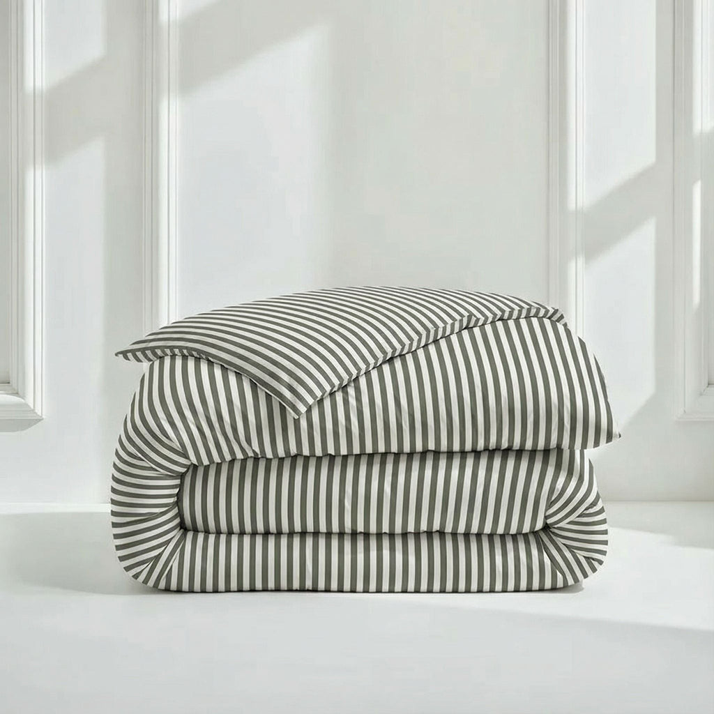 Australian Sateen Bedding Bundle in Stripe and Solid