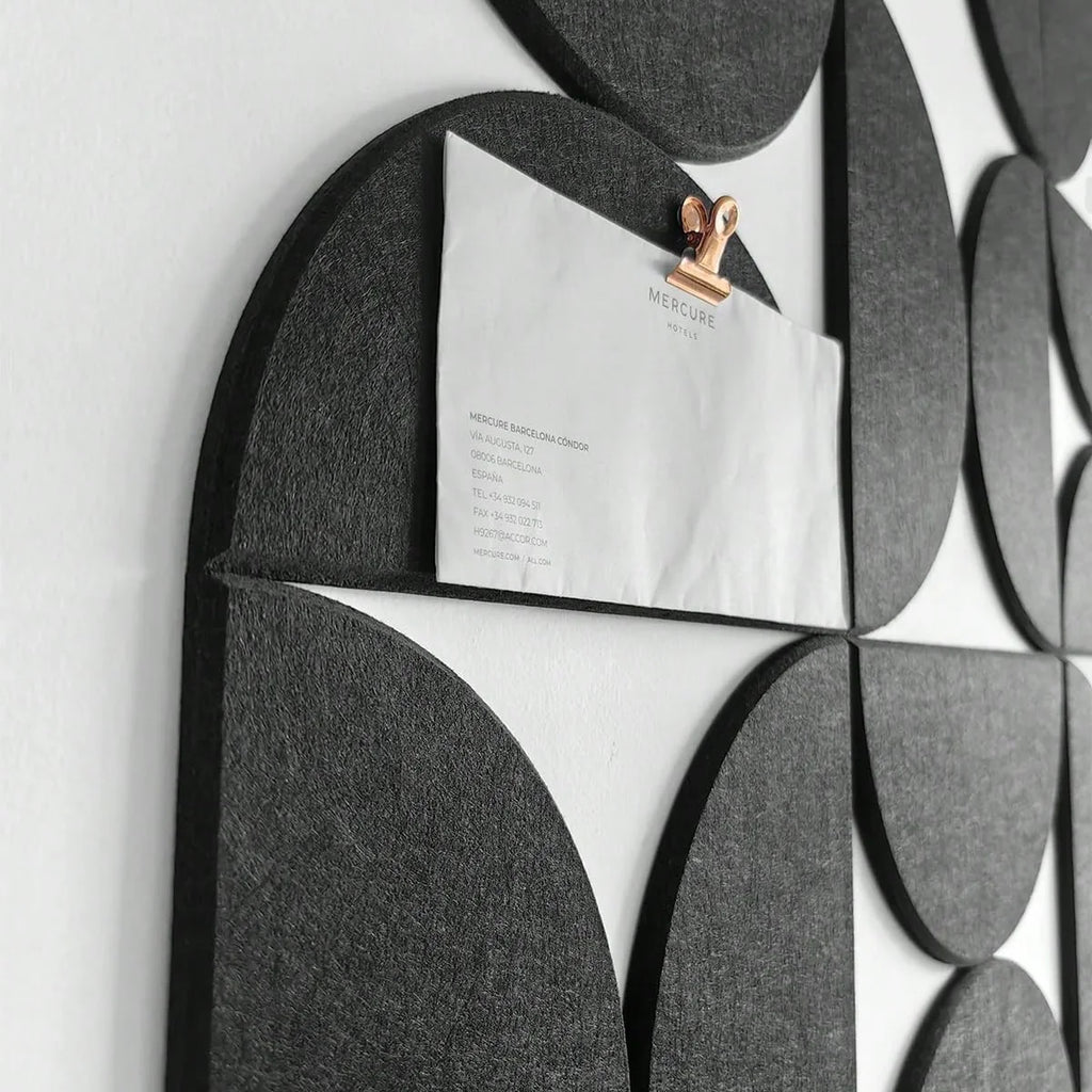 12pcs Decorative Felt Wall Panel Kit Semicircular Wall Felt Tiles Home Decor Felts Tiles with Self Adhesive Decorative Board