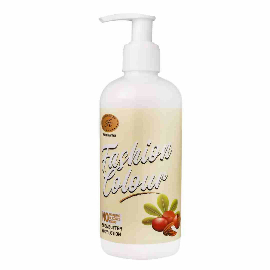 Fashion Colour Shea Butter Body Lotion bottle for deep hydration and daily skincare