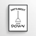 About To Go Down Bathroom Poster