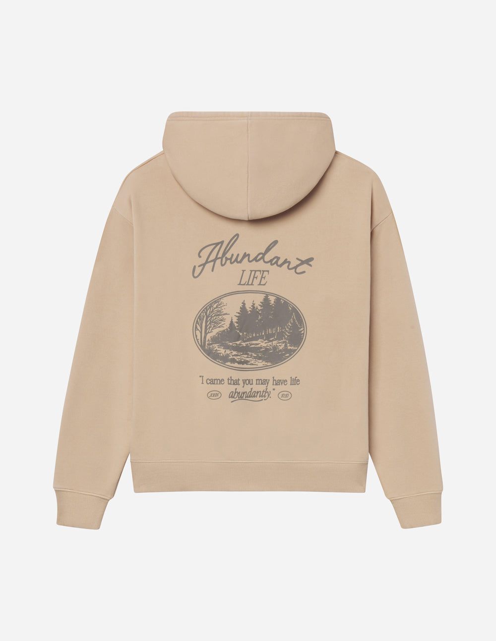 Abundant Life Unisex Hoodie in Beige and Taupe