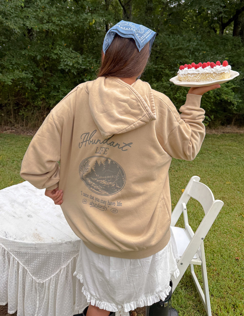 Abundant Life Unisex Hoodie in Beige and Taupe