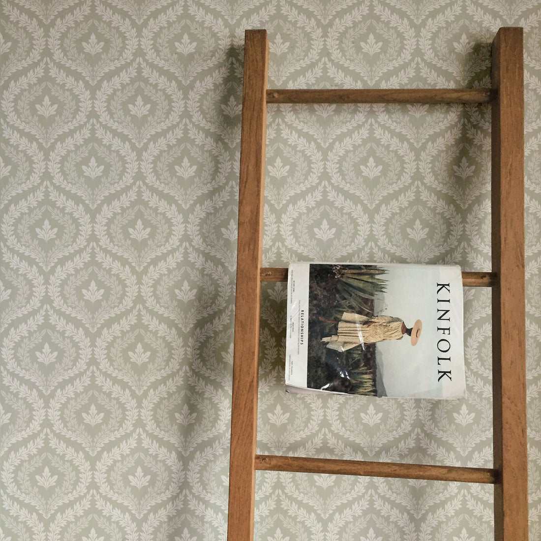Harrison Geometric Wallpaper - Dark-Green & White Vintage Style