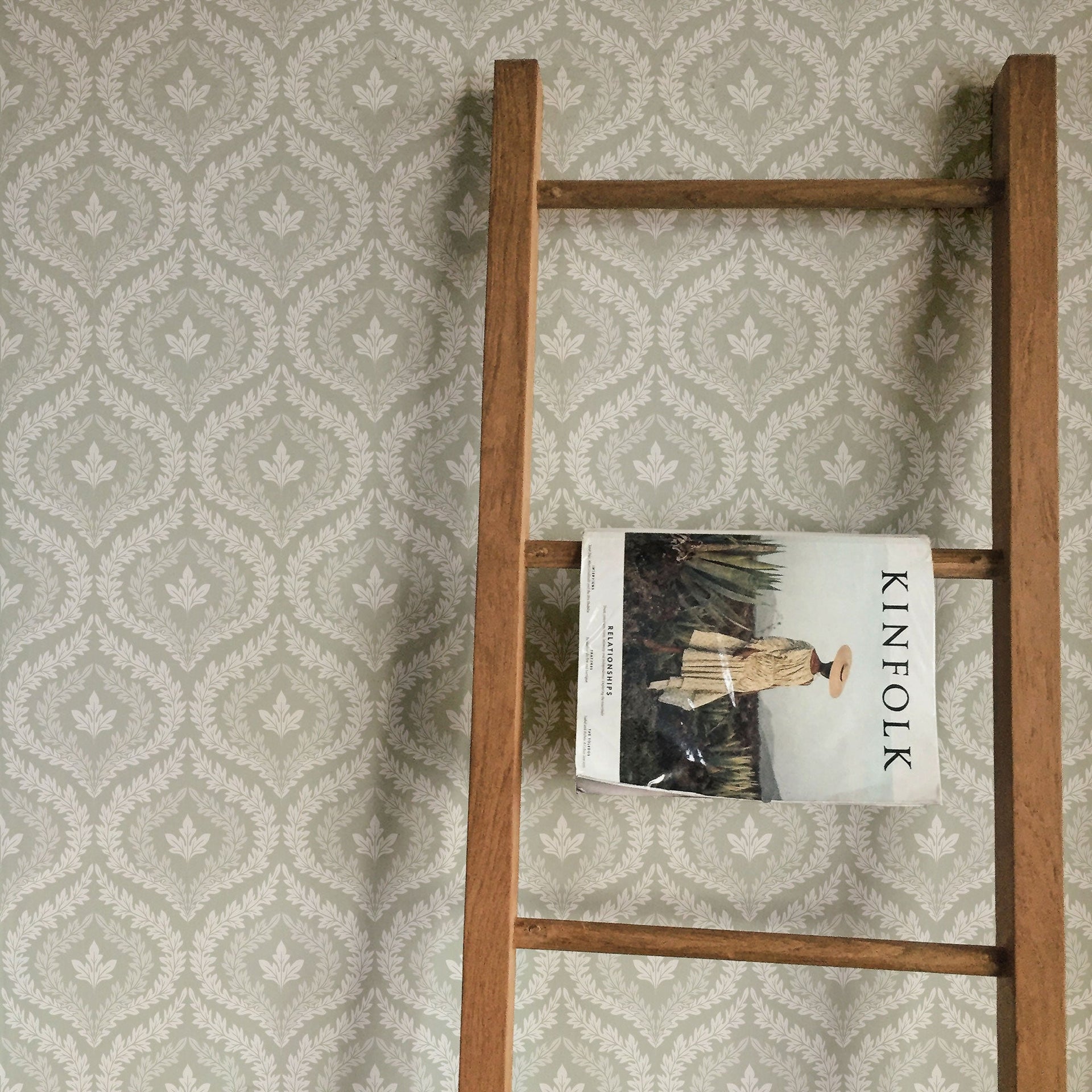 Harrison Geometric Wallpaper - Dark-Green & White Vintage Style