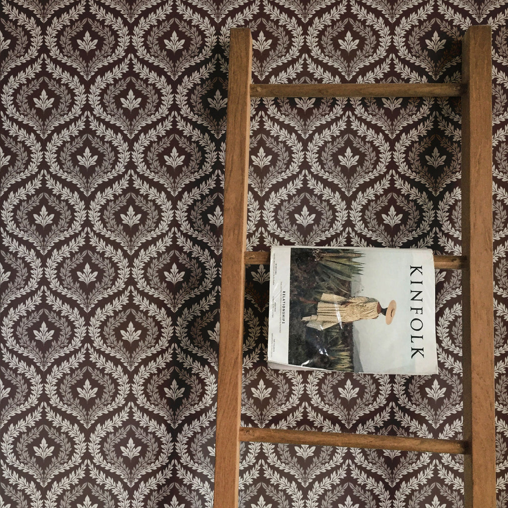 Harrison Geometric Wallpaper - Dark-Green & White Vintage Style