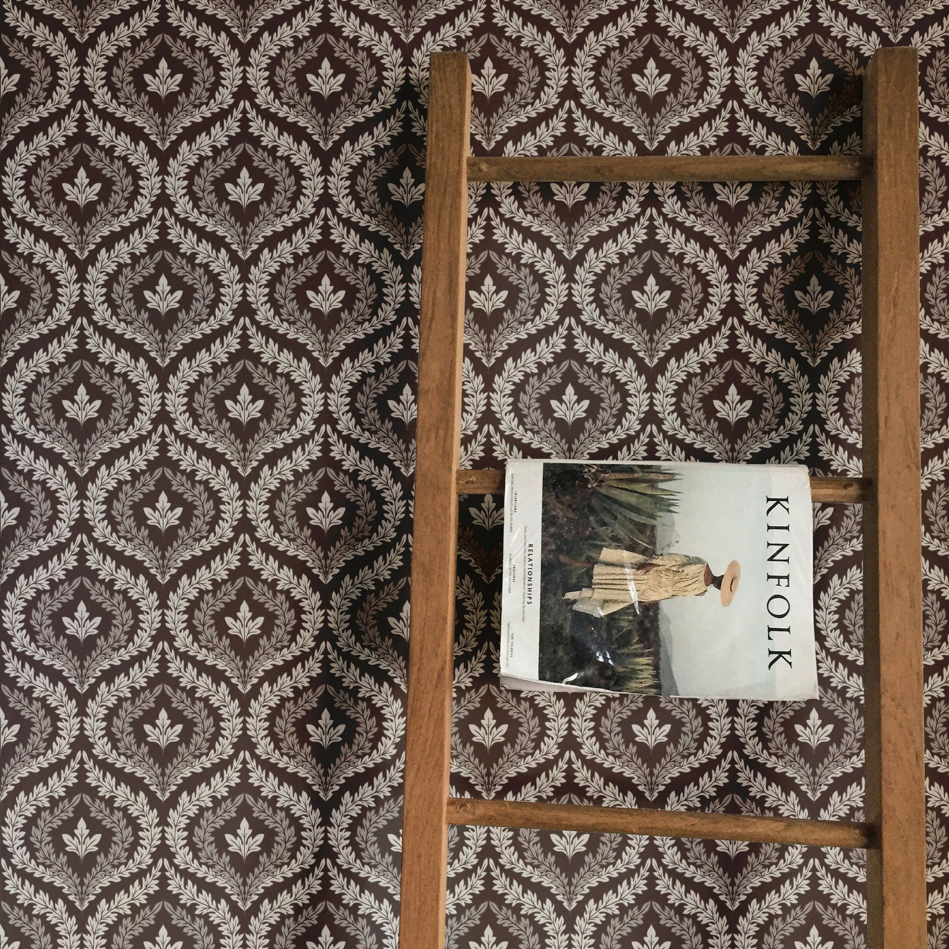 Harrison Geometric Wallpaper - Dark-Green & White Vintage Style