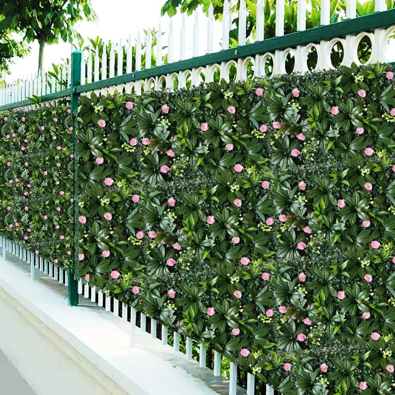 Green Plant Wall Panels Artificial Plant Wall Decoration Biological Plant Wall for Outdoor Garden Wedding Wall Fence Decoration
