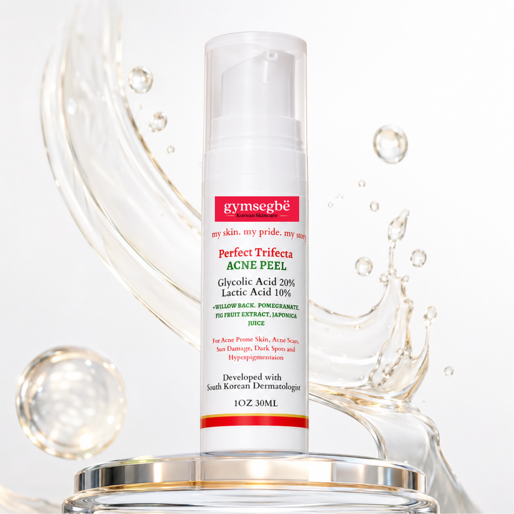 Perfect Trifecta Acne Peel in white and red packaging, 1oz size.