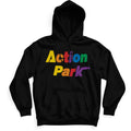Action Park Hoodie featuring iconic Vernon water park branding in a premium fleece pullover style.