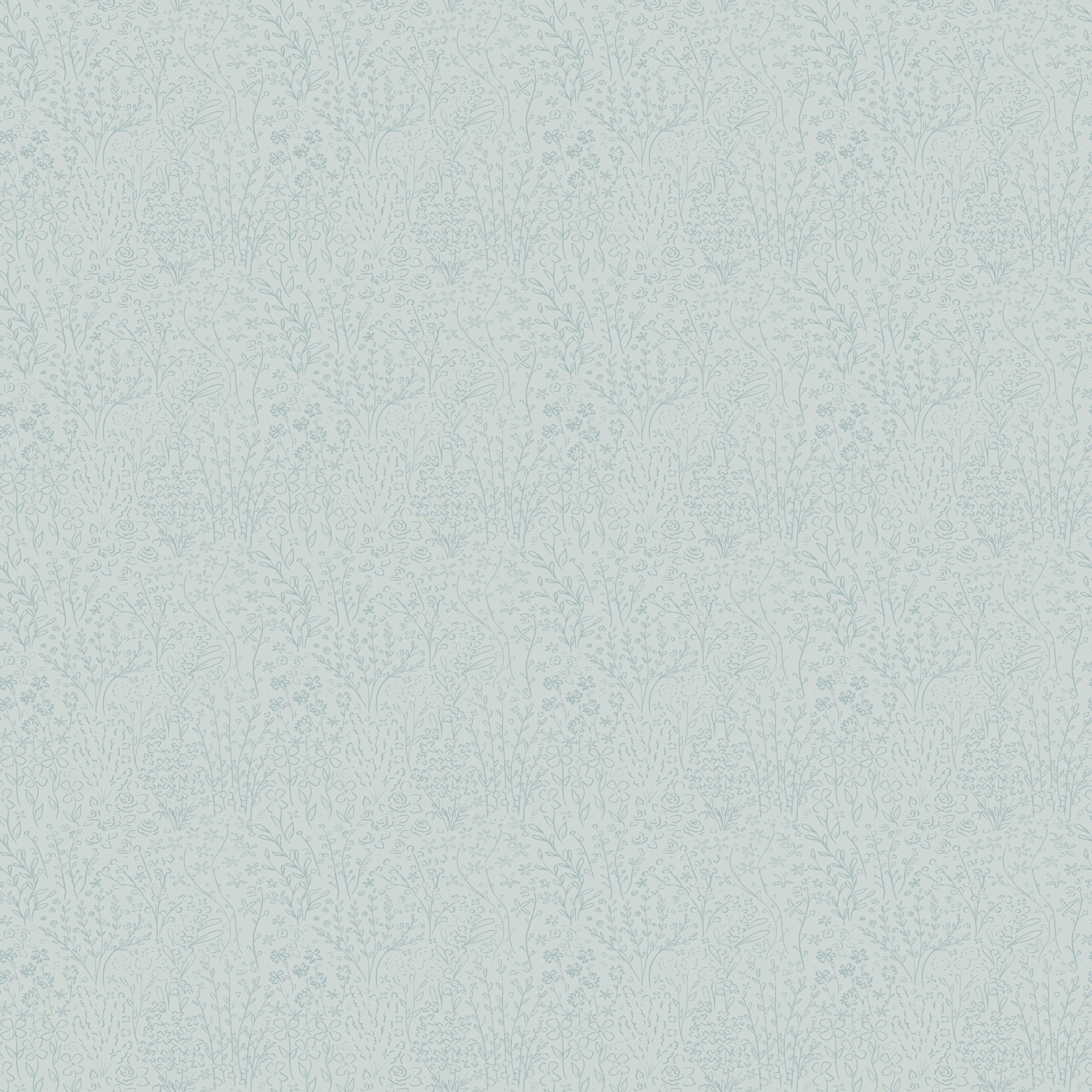 Pink and Light Blue Floral Bohemian Cottagecore Wallpaper