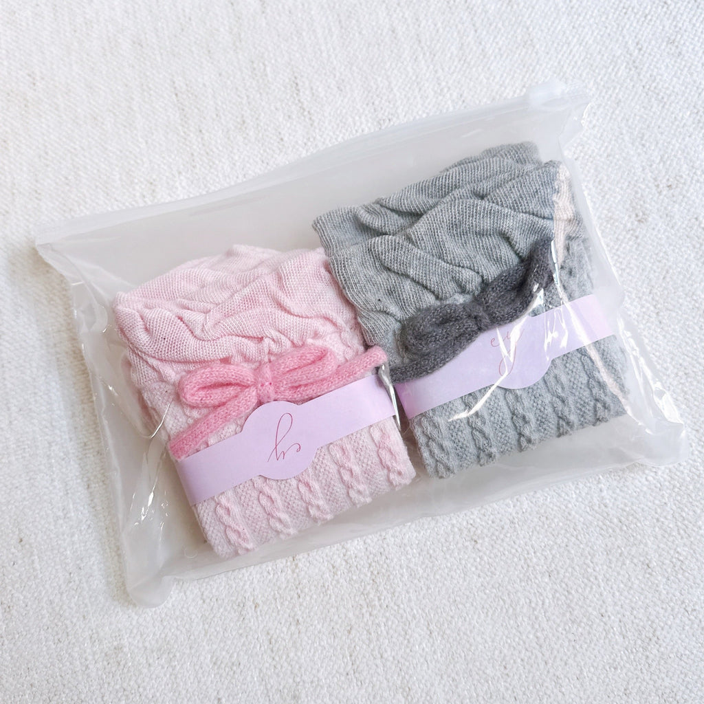 Adorable Yarn Bow Socks Set Of 2