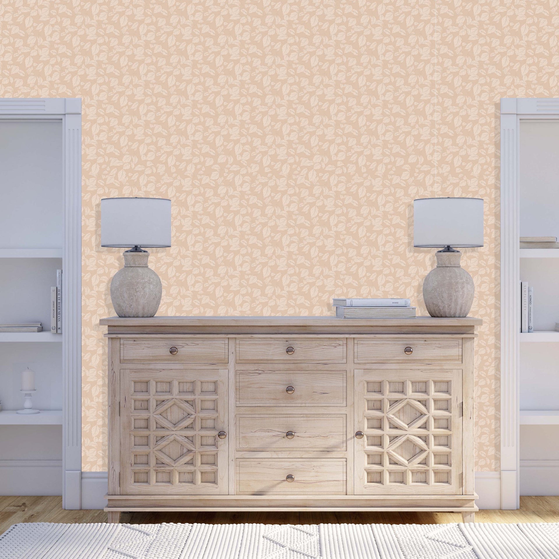 Windermere Floral Wallpaper in Pink, Grey and Blue