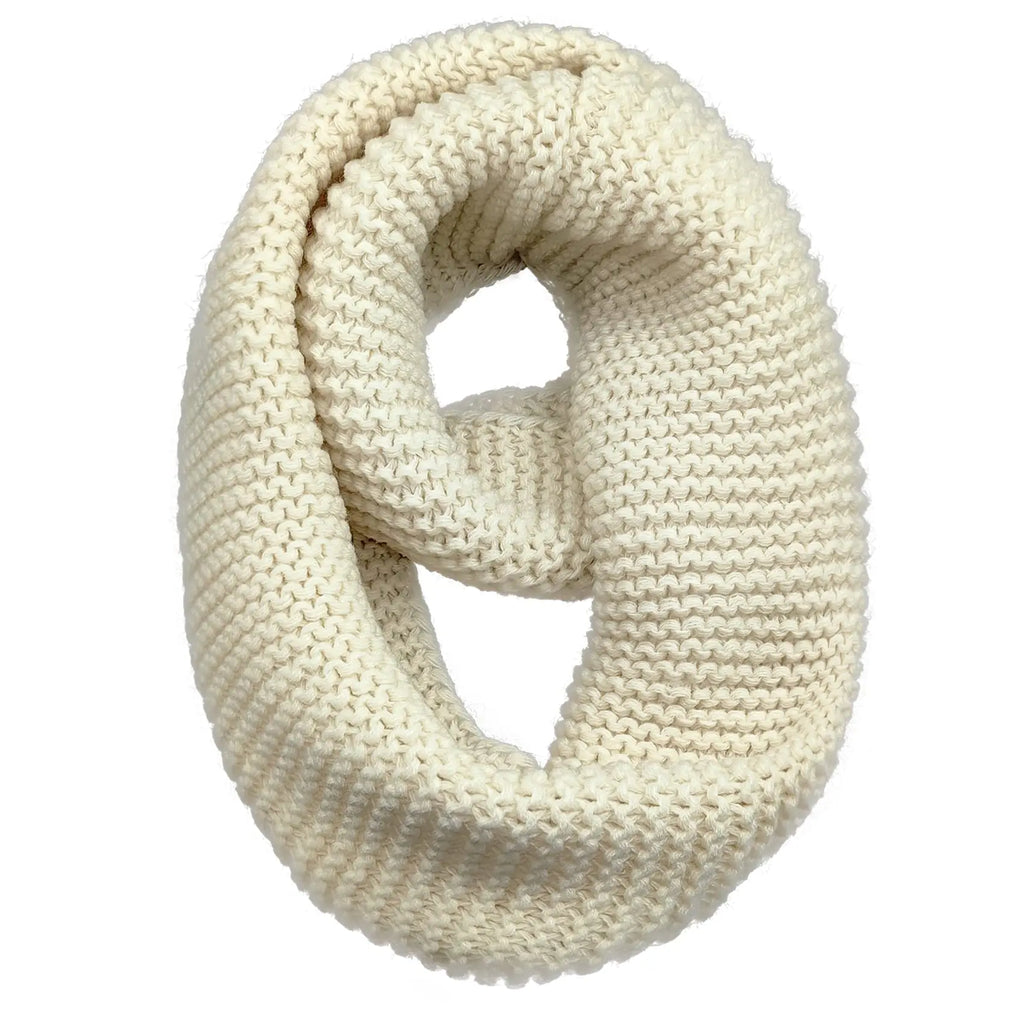Warm Scarf for Winter Women or Men Thick & Chunky Knit Loop Wool Infinity Scarves Neck Warmer For Winter Cold Weather W-S-J1 (Beige)