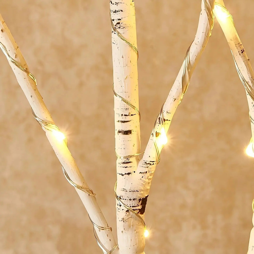 1PC 50LED White Artificial Branches Lights,Indoor USB Powered Warm White Decoration Light For Home,Restaurant,Coffee,Store