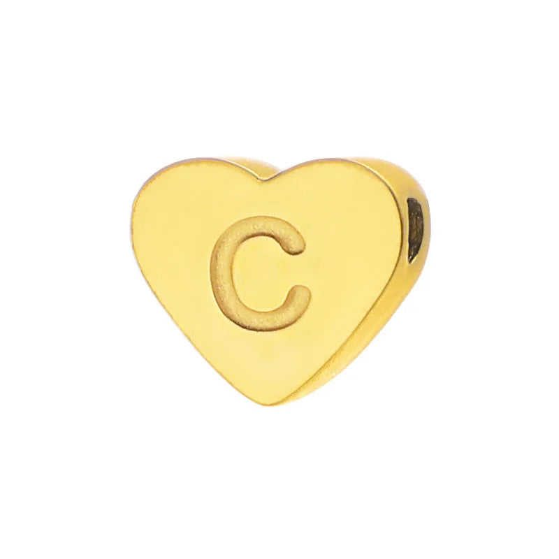 SUNIBI Initial Name Heart Shape Pendant For Necklaces Stainless Steel Necklace for Women Bracelet Make Earrings Jewelry
