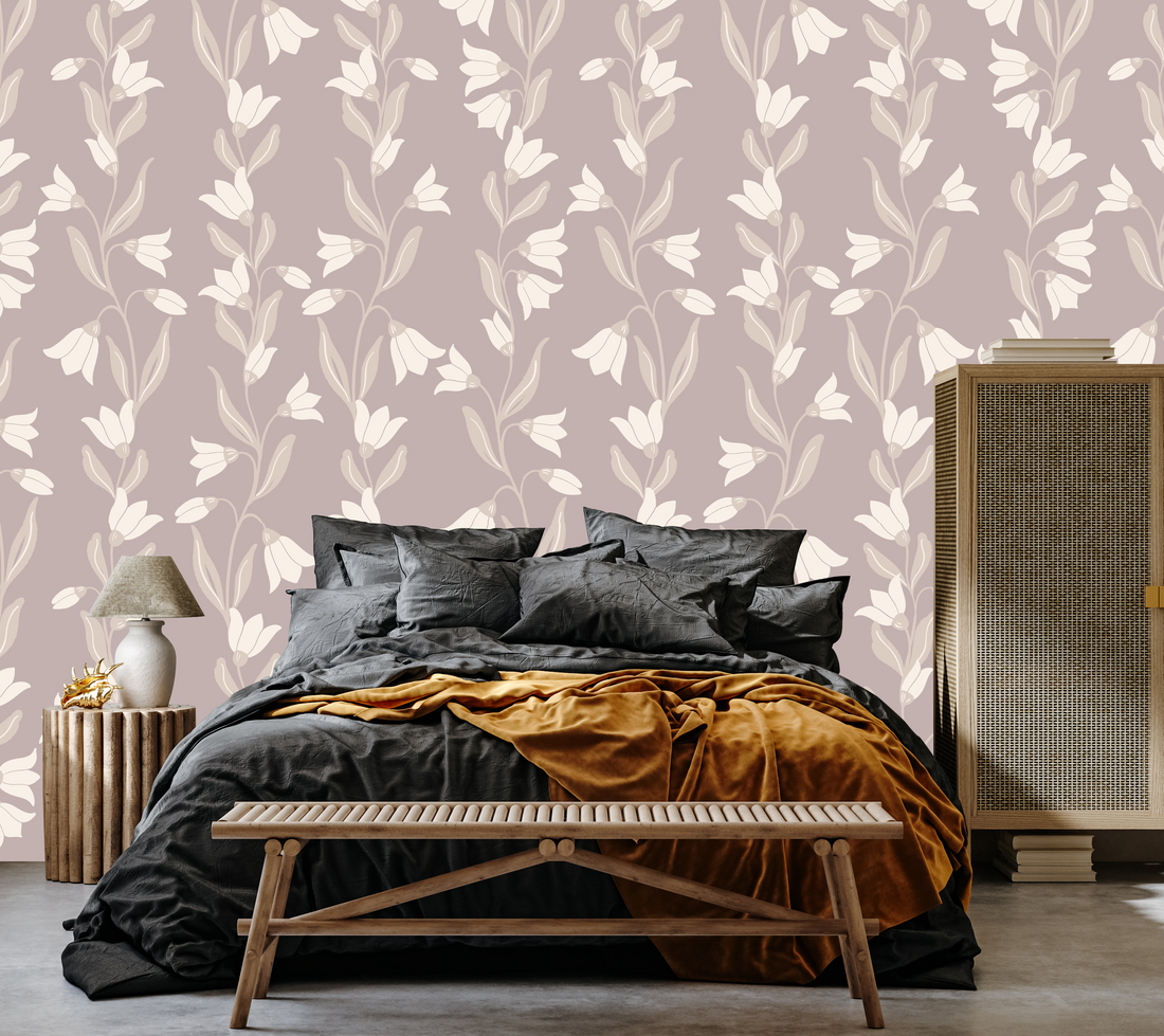 Agatha Floral Botanical Wallpaper - Sage-Green & Off-White
