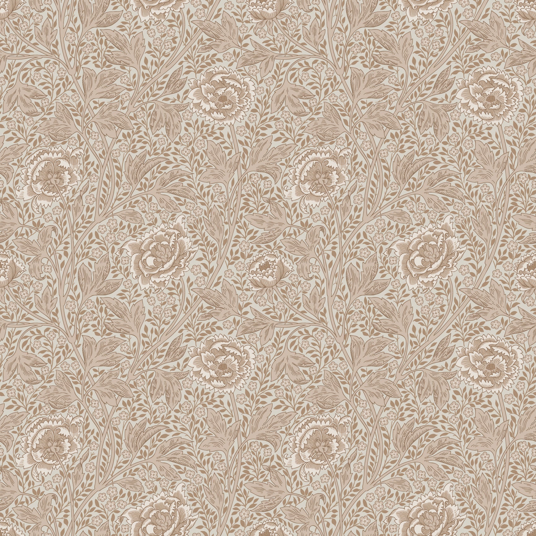 Agnes Floral Wallpaper in Beige and Brown Traditional Cottagecore