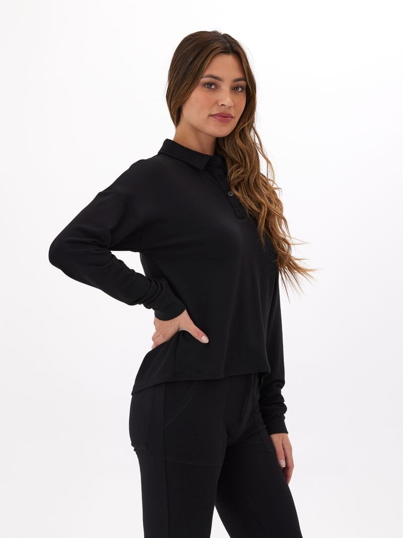 Eleanor Modal Terry Collared Relaxed Lounge Top
