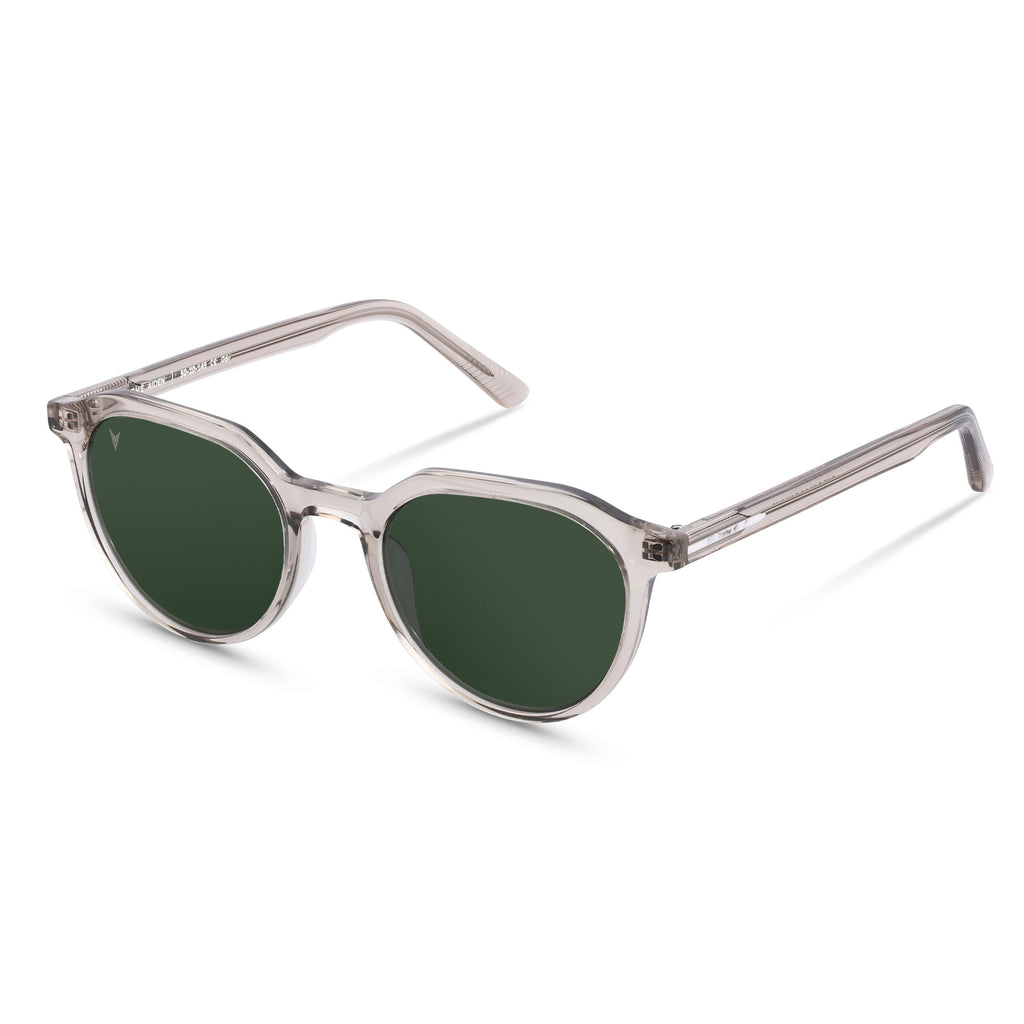 The Aiden Champagne Round Frame Polarized Sunglasses
