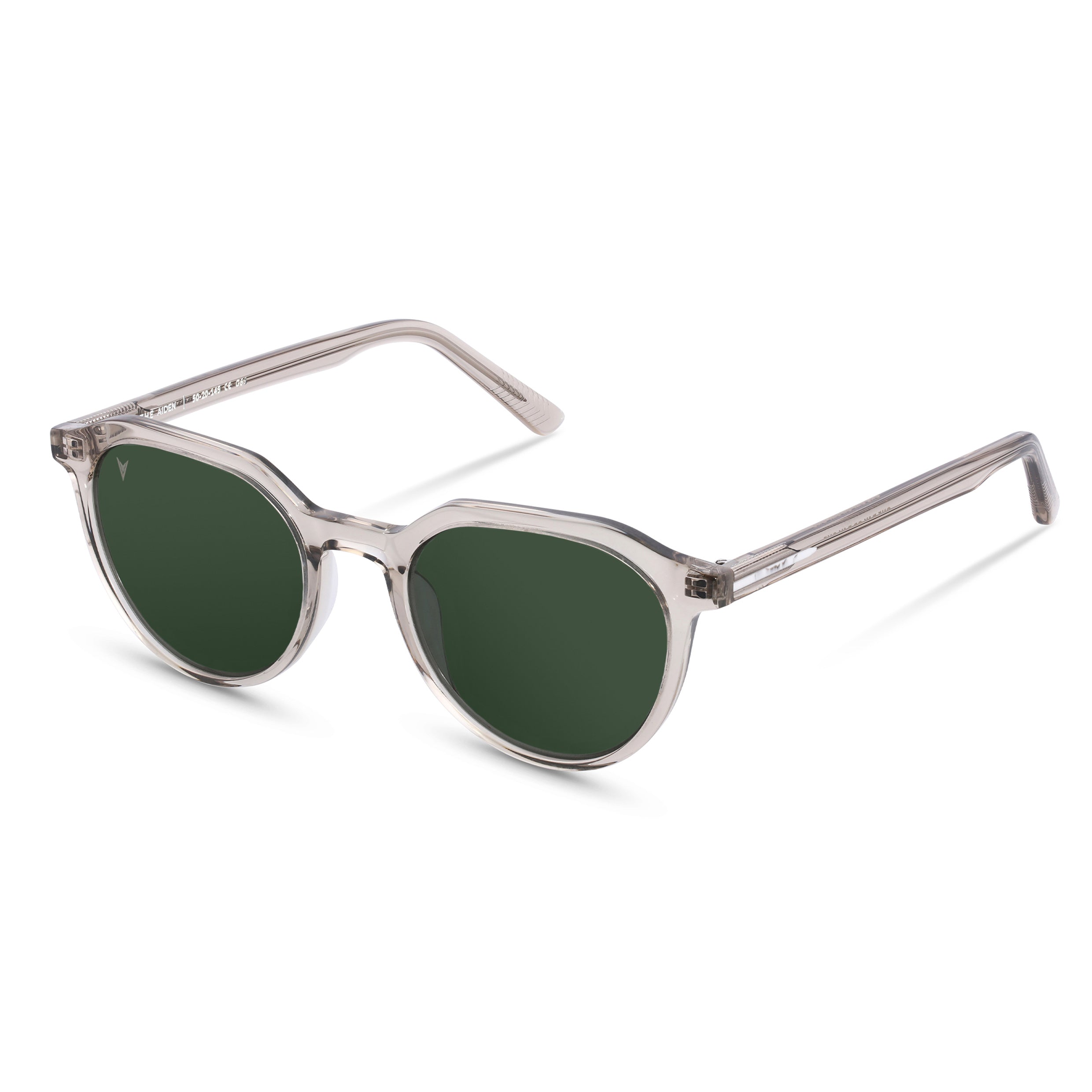 The Aiden Champagne Round Frame Polarized Sunglasses