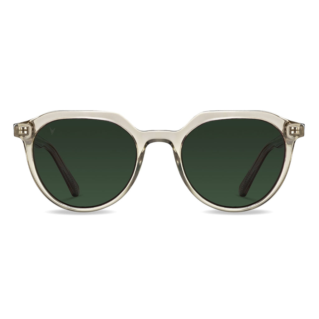 Vincero Collective The Aiden round sunglasses in Champagne color with polarized lenses