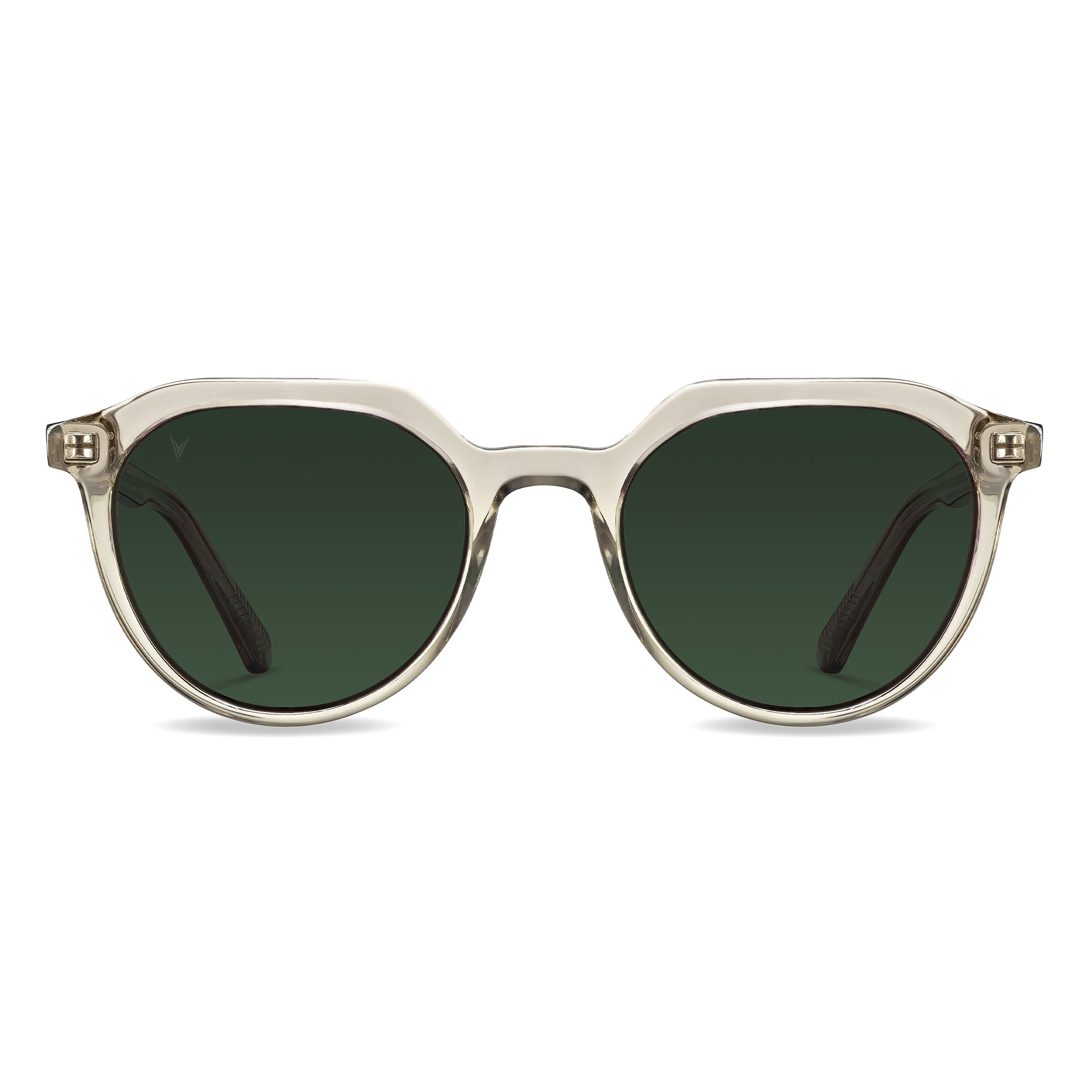Vincero Collective The Aiden round sunglasses in Champagne color with polarized lenses