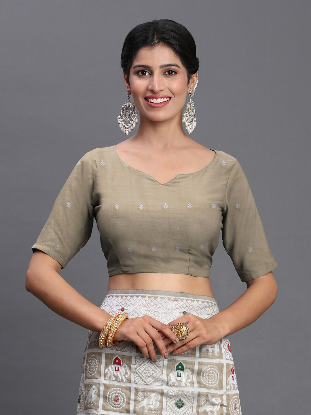 Shree Shyam Fashion Linen Cotton Beige Saree
