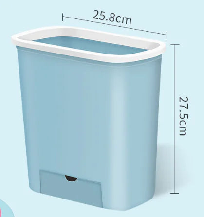 Wall-Mounted Kitchen Trash Can and Organizer Shelf
